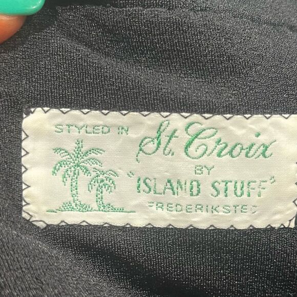 St. Croix By Island Stuff Tunic Top Floral Button Up 3/4 Sleeve Black Size S - Picture 3 of 4